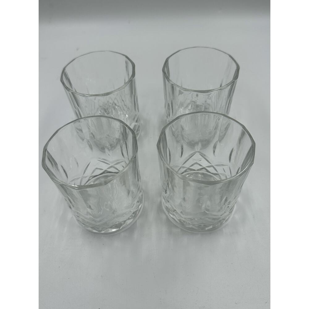 4 VINTAGE MAKERS MARK 46 Whiskey Rocks Glass Embossed Logo Tumbler Glass - Picture 2 of 3